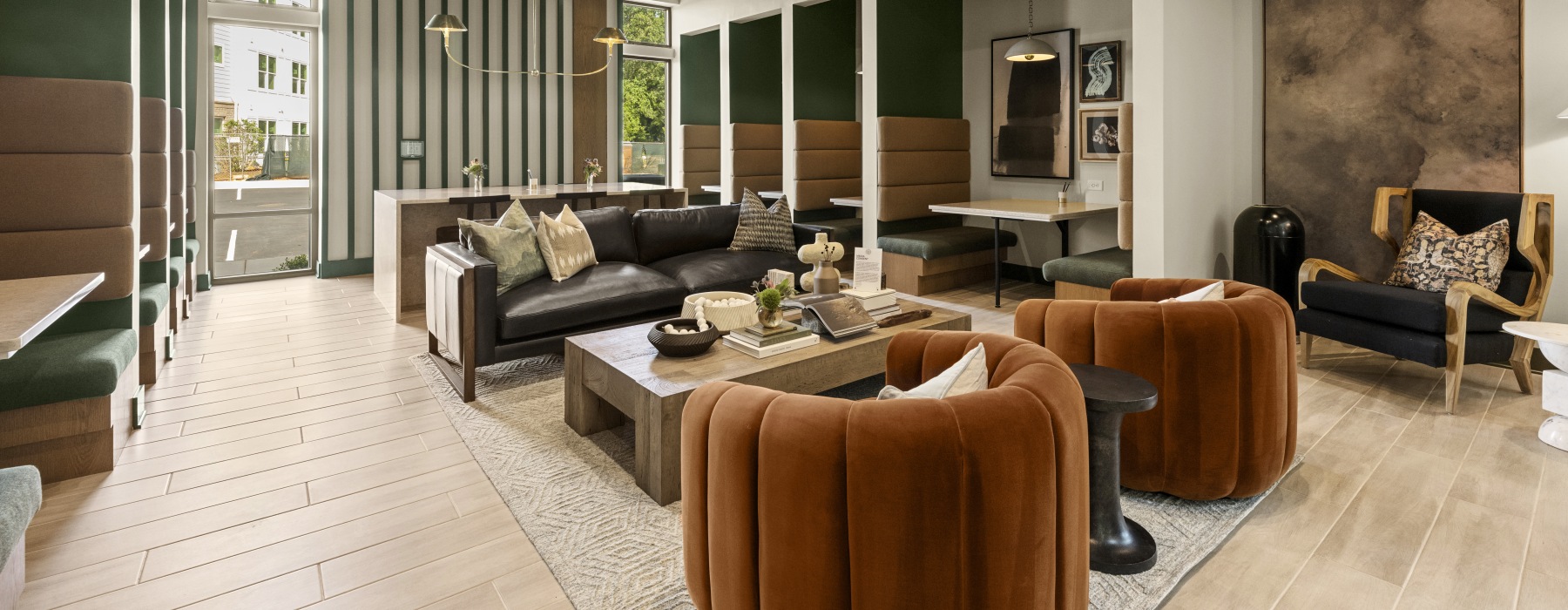 Resident Lounge with seating and booth seating